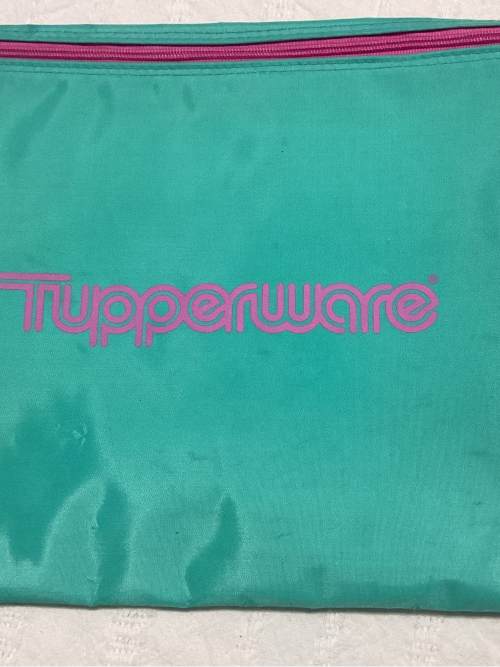 VintageTupperware Zippered Cash Bag/Order Forms Dealer Bags Teal-NICE Clean